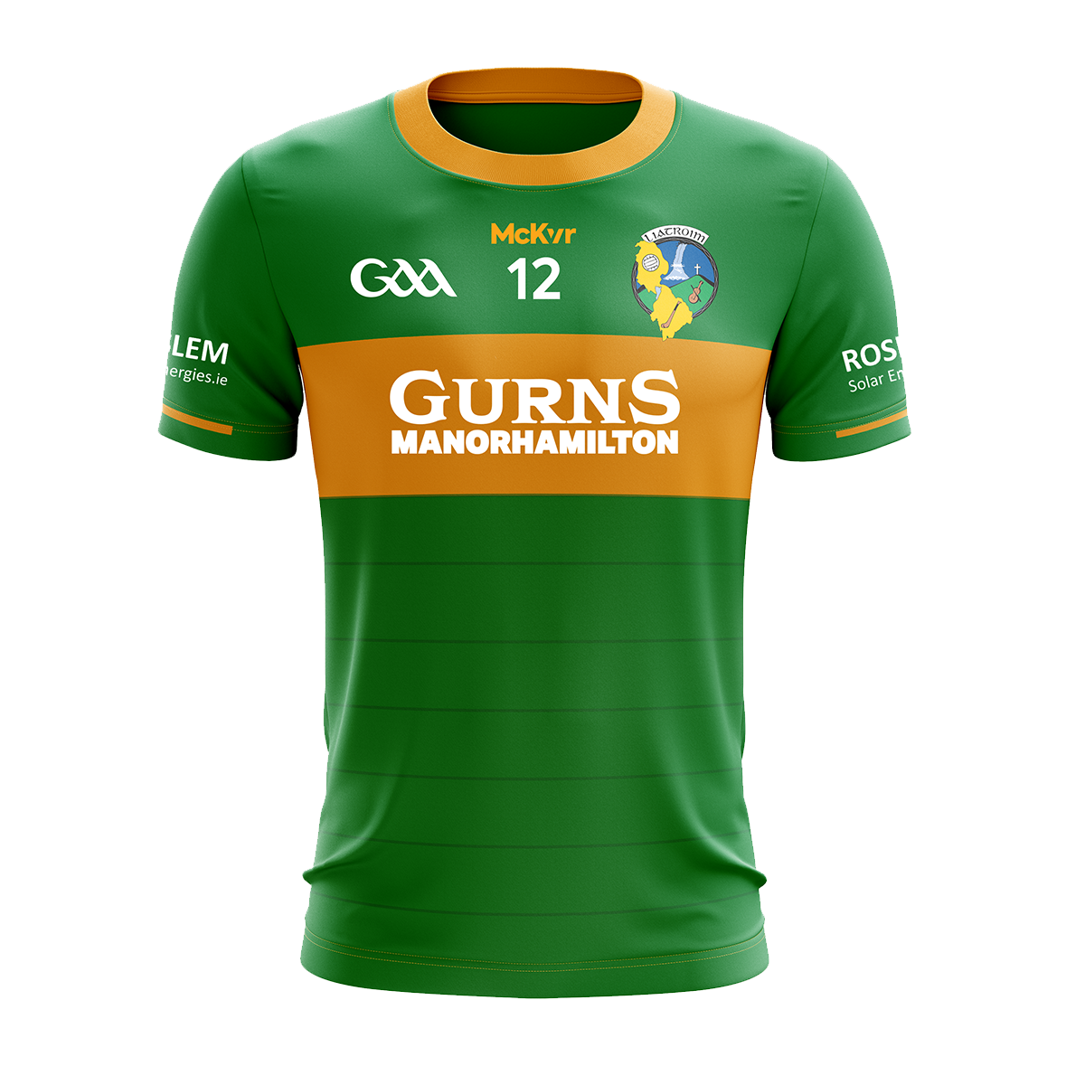 Mc Keever Leitrim Hurling Official Numbered Home Jersey - Adult - Green/Gold Player Fit