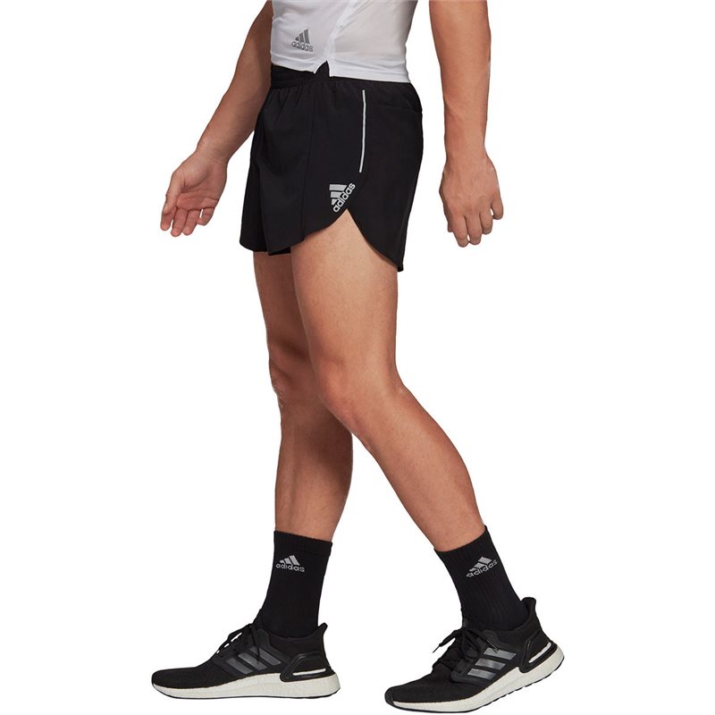 adidas Own The Run Split Shorts - Mens - Black/Reflective Silver
