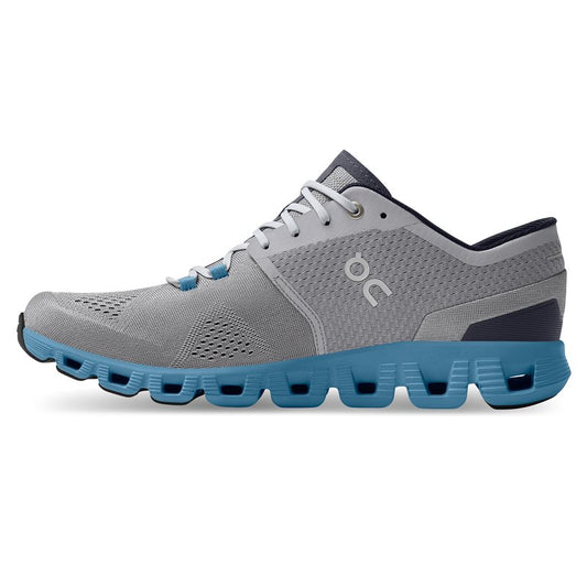 On Cloud X Running Shoes - Mens - Alloy/Niagara
