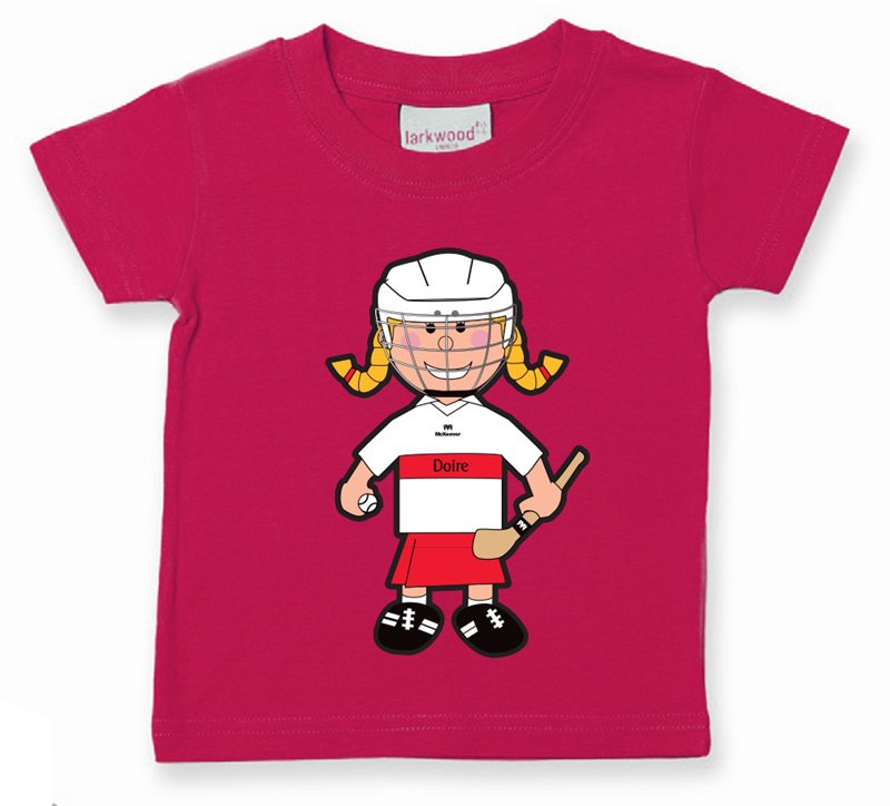 The GAA Store Derry Baby Mascot Tee - Girls - Camogie - Fuchsia