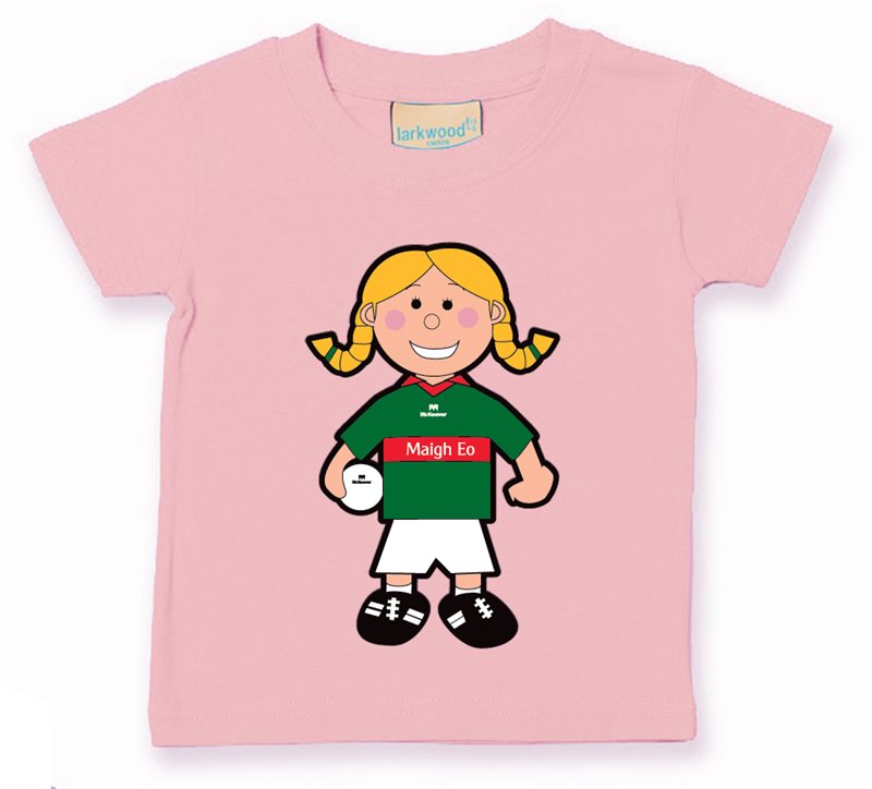 The GAA Store Mayo Baby Mascot Tee - Girls - Football - Pale Pink
