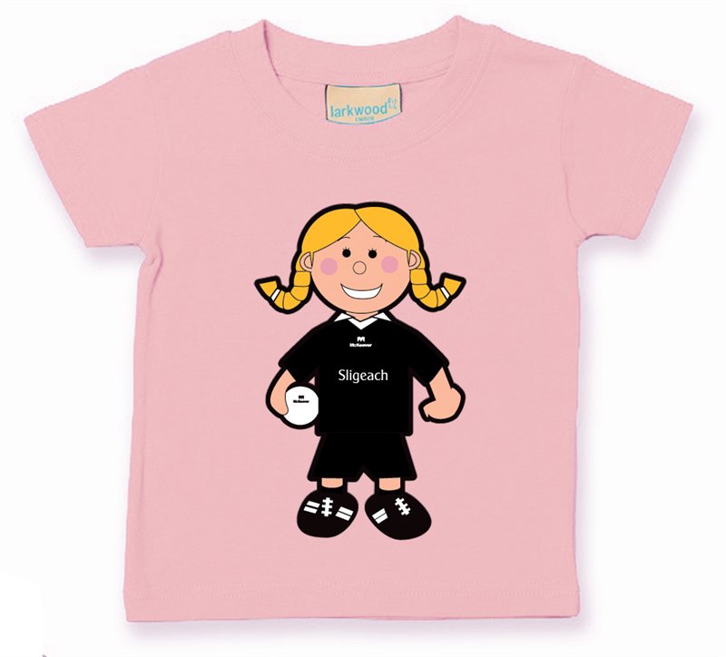 The GAA Store Sligo Baby Mascot Tee - Girls - Football - Pale Pink