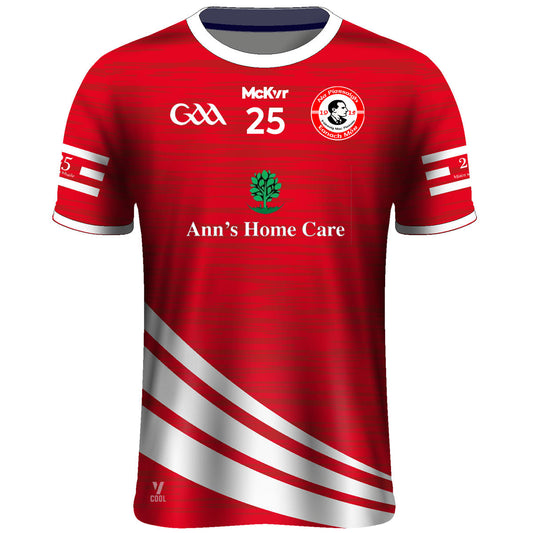 Mc Keever Na Piarsaigh Eanach Mor CLG Numbered Match Jersey - Youth - Red