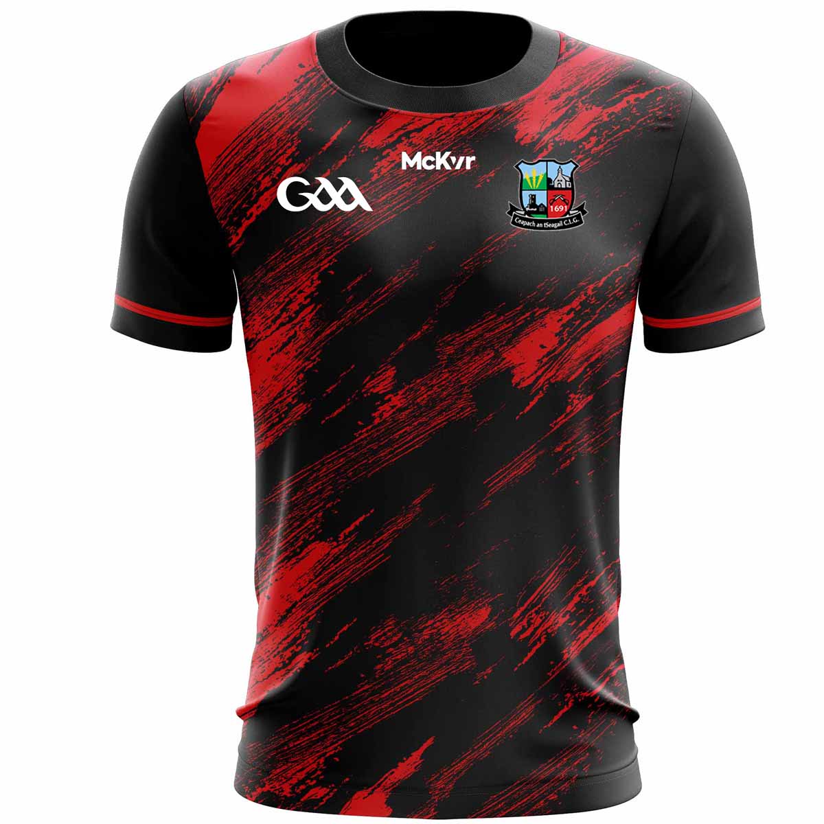 Mc Keever Cappataggle GAA Training Jersey - Adult - Black/Red