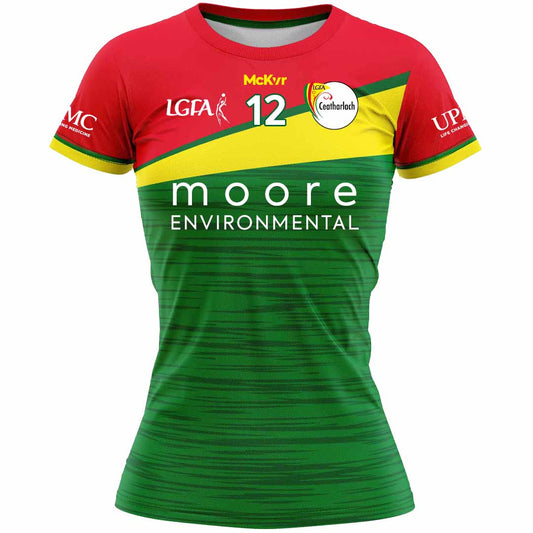 Mc Keever Carlow Ladies LGFA Official Home Numbered Jersey - Youth - Green