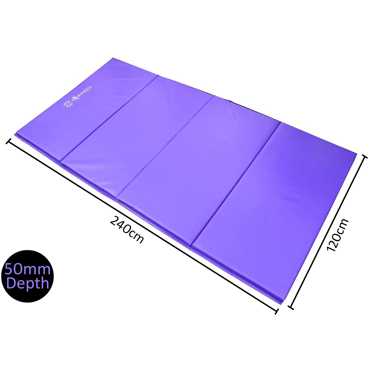 Sure Shot Foldable (4 Fold) Gym Mat - 50mm Purple