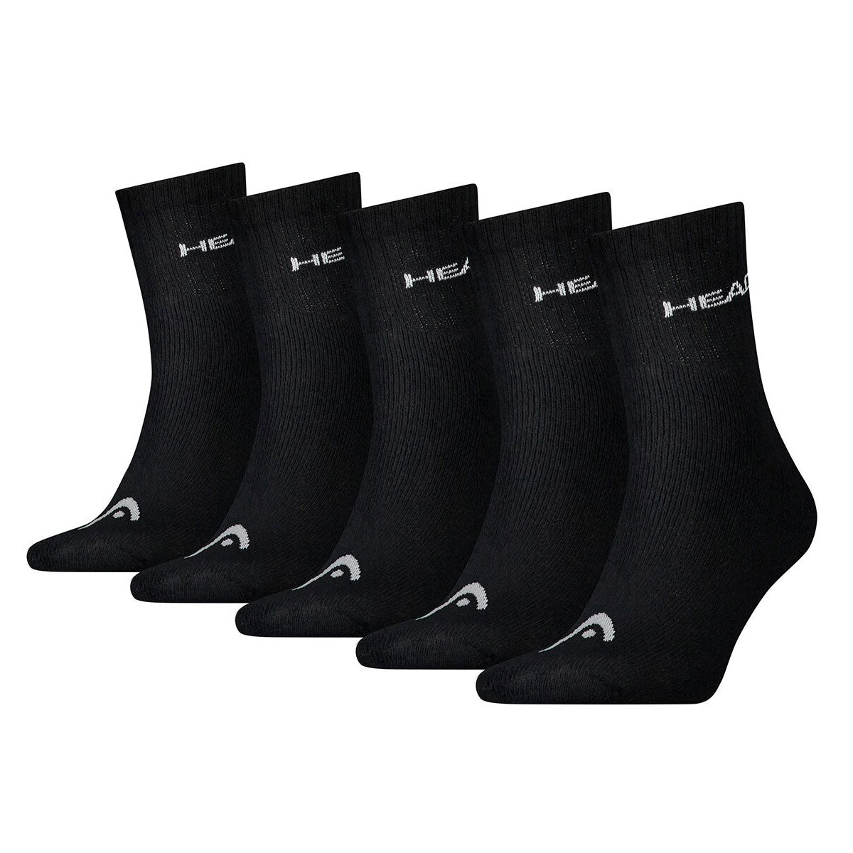 Head 5 Pack Unisex Short Crew Socks - Adult - Black