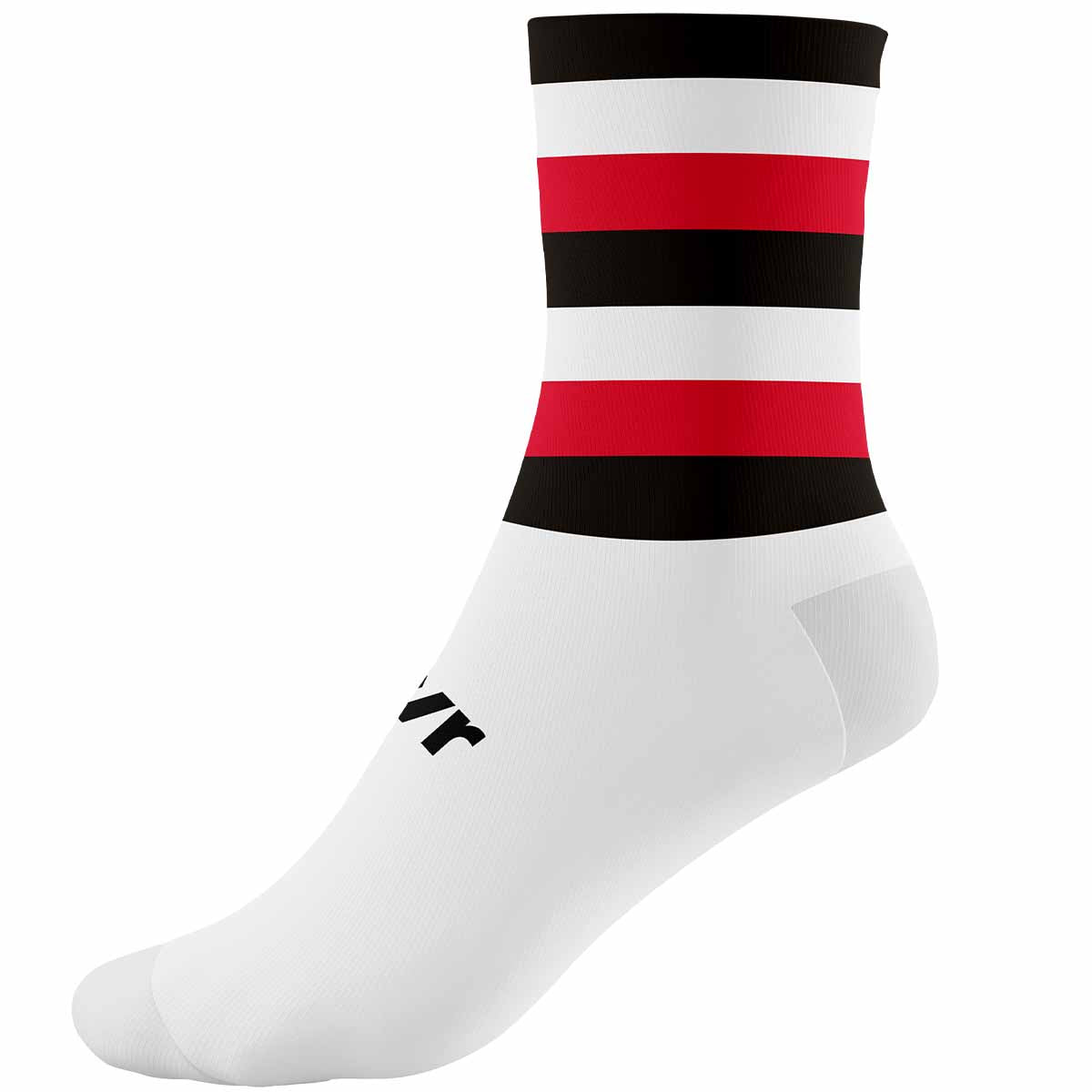 Mc Keever Pro Mid Hooped Socks - Youth - White/Red/Black/White