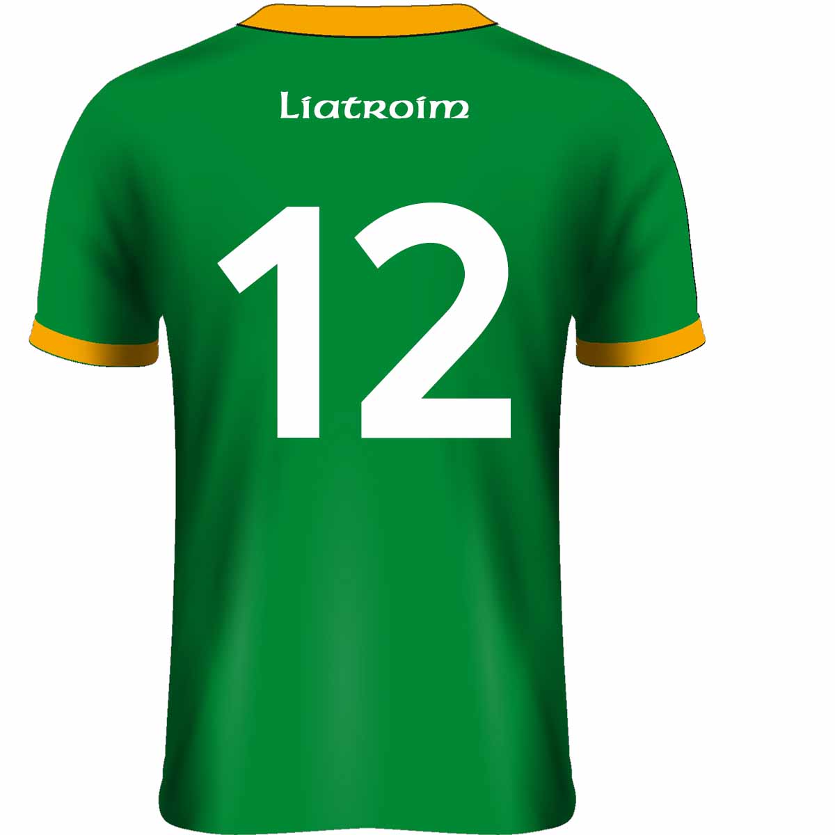 Mc Keever Leitrim Hurling Official Numbered Home Jersey - Adult - Green/Gold Player Fit