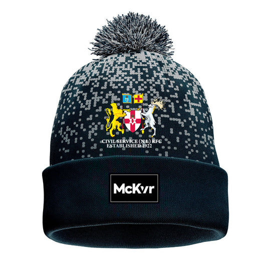 Mc Keever Civil Service NI RFC Core 22 Minis Bobble Hat - Youth - Navy/Grey