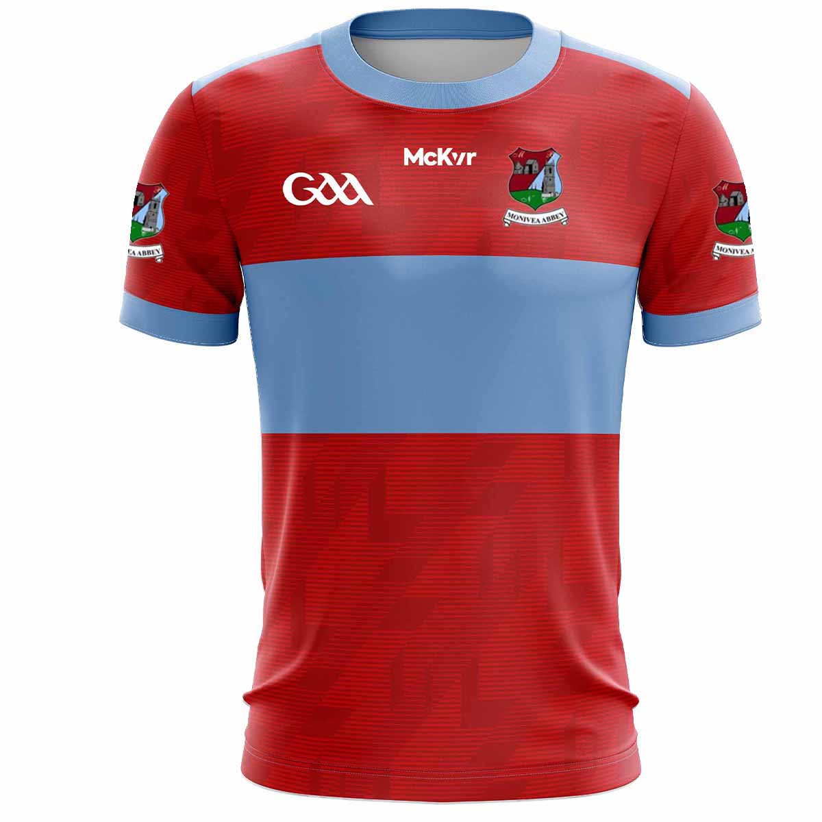 Mc Keever Monivea Abbey GAA Playing Jersey - Youth - Red/Sky