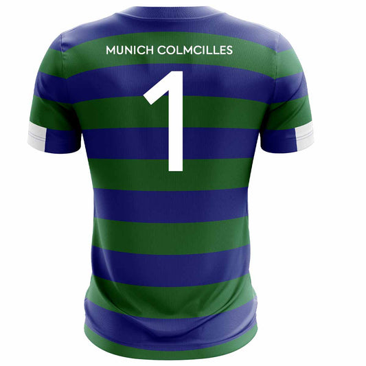 Mc Keever Munich Colmcilles GAA Numbered Goalkeeper Jersey - Adult - Blue/Green Player Fit