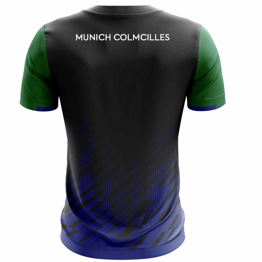 Mc Keever Munich Colmcilles GAA Training Jersey - Adult - Black/Green/Blue Player Fit