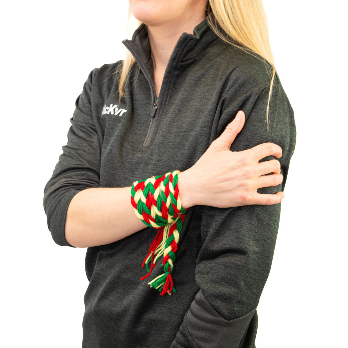 Mc Keever Sports Supporters Wool Plait - Green/White/Yellow