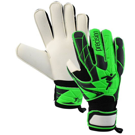 Precision Training Precision Fusion_X.3D Junior Flat Cut Finger Protect Goalkeeping Gloves - Youth - Black/Grey/Lime