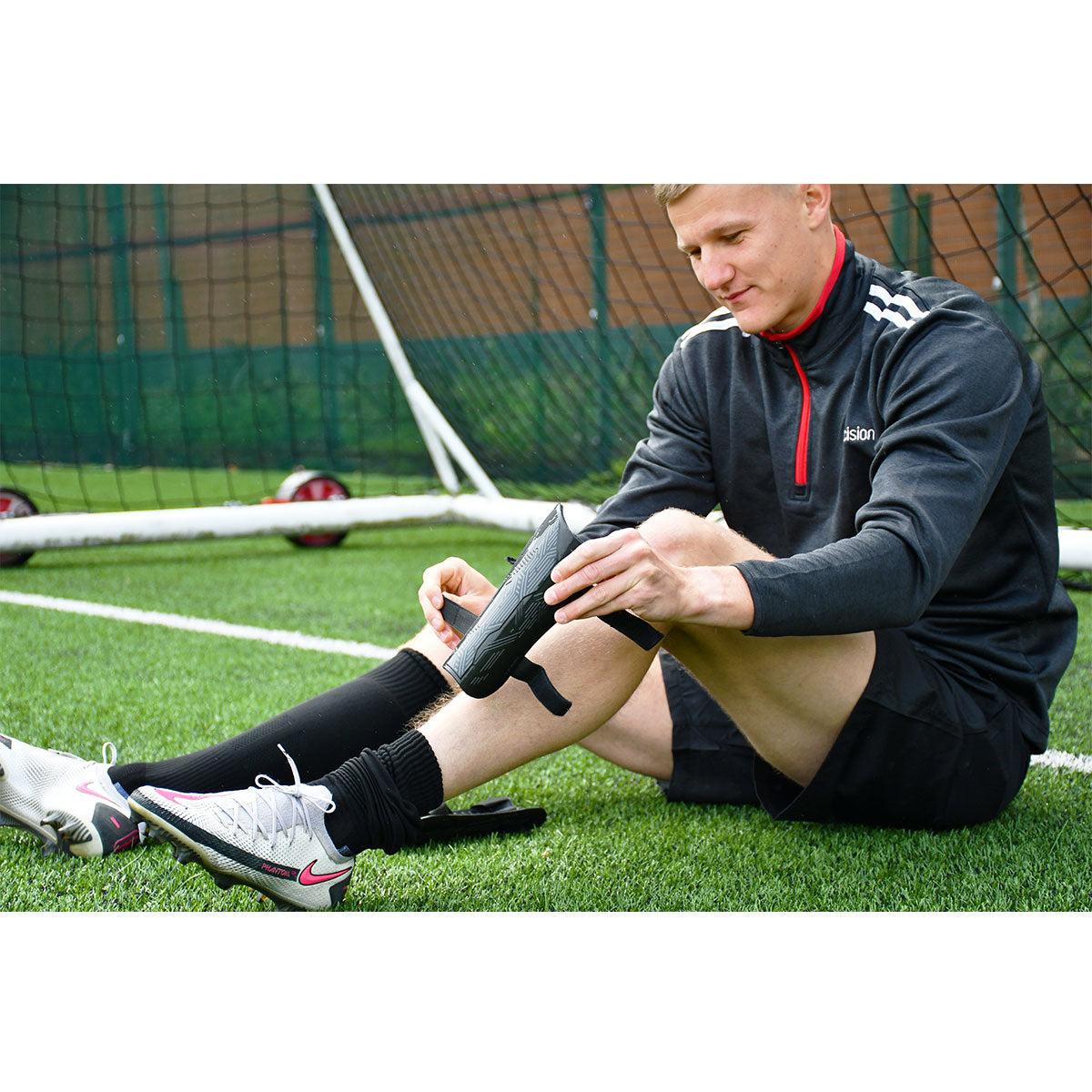 Precision Training Origin.0 Strap Shin Guards - Adult - Black