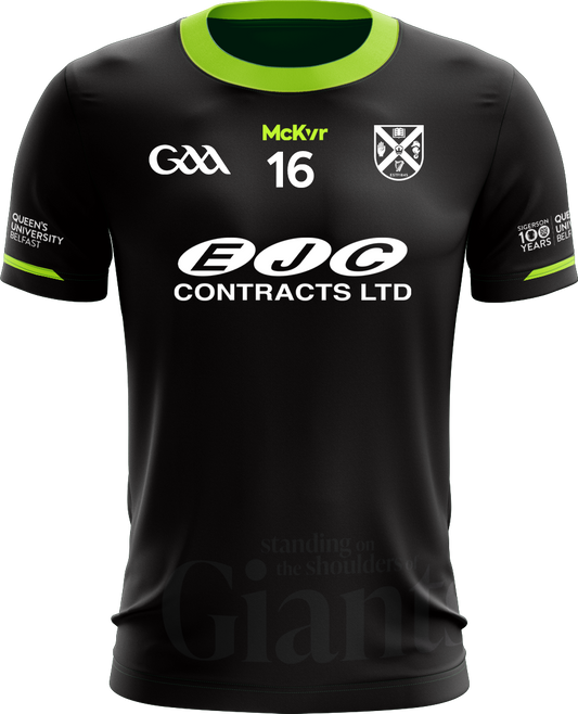 Mc Keever Queens GAA Sigerson 100 Years Numbered Goalkeeper Jersey - Adult - Black Player Fit