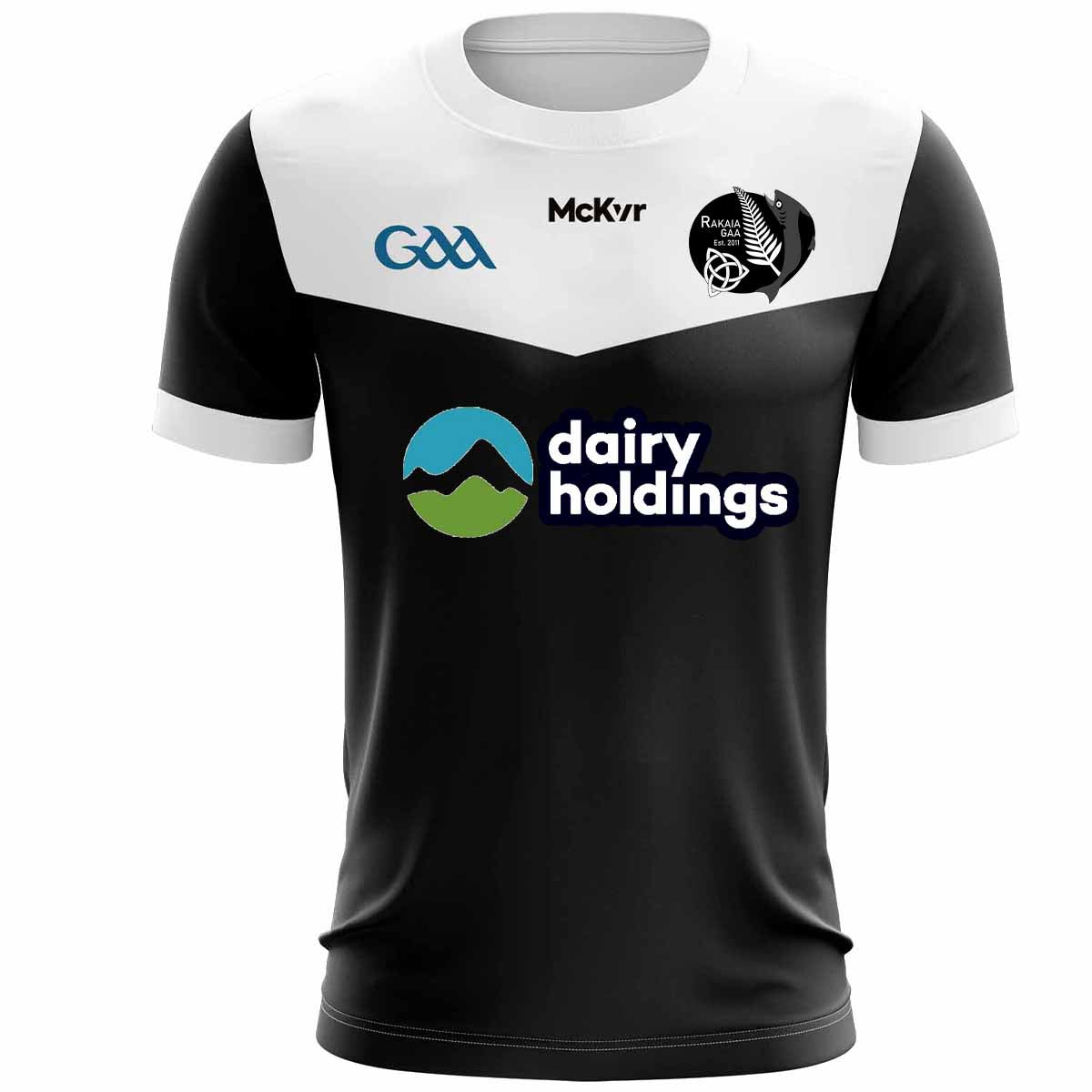 Mc Keever Rakaia GAA Outfield Jersey - Adult - Black/White
