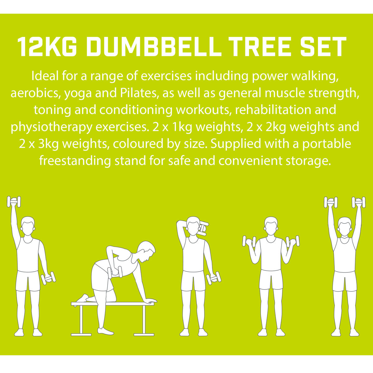 UFE 12KG Dumbbell Tree Set