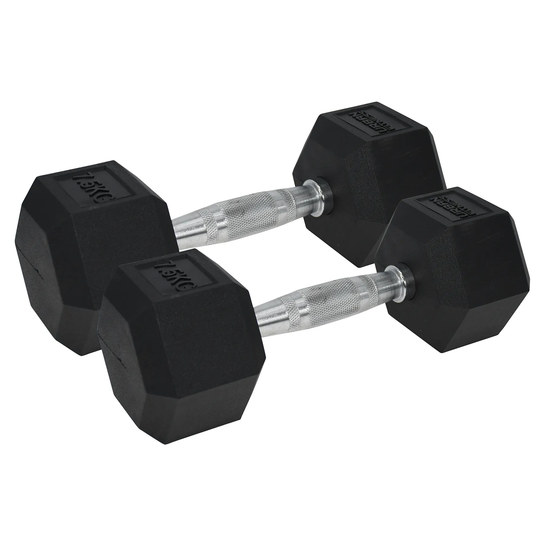 UFE PRO Hex Dumbbells - Rubber Coated - Pair
