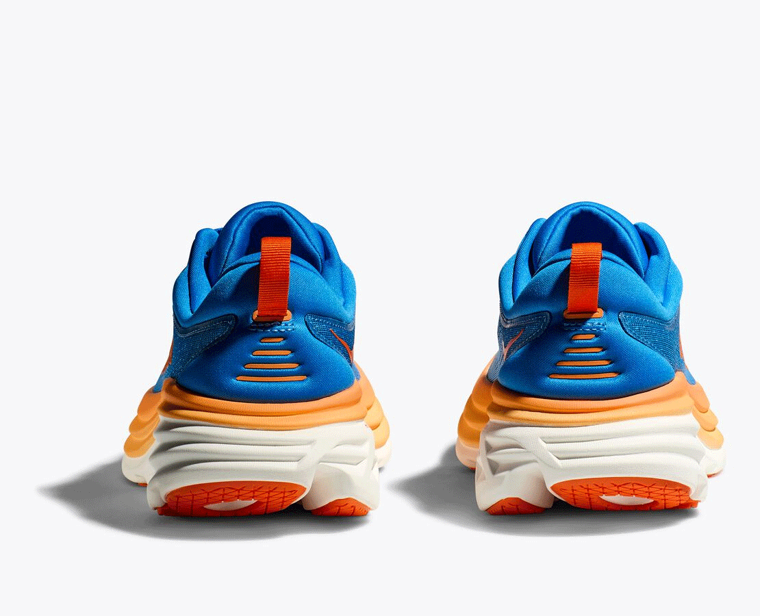 Hoka Bondi 8 Running Shoes - Mens - Coastal Sky/Vibrant Orange