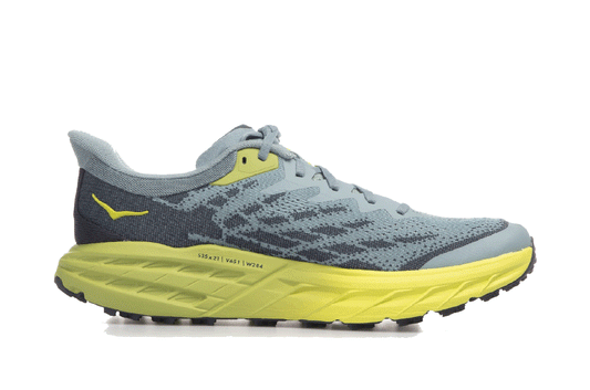 Hoka Speedgoat 5 Running Shoes - Mens - Stone Blue/Dark Citron