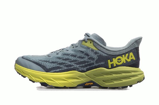 Hoka Speedgoat 5 Running Shoes - Mens - Stone Blue/Dark Citron
