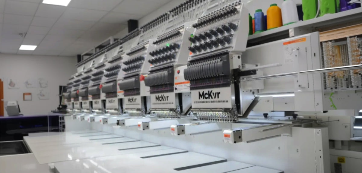 Embroidery machines in the McKvr factory