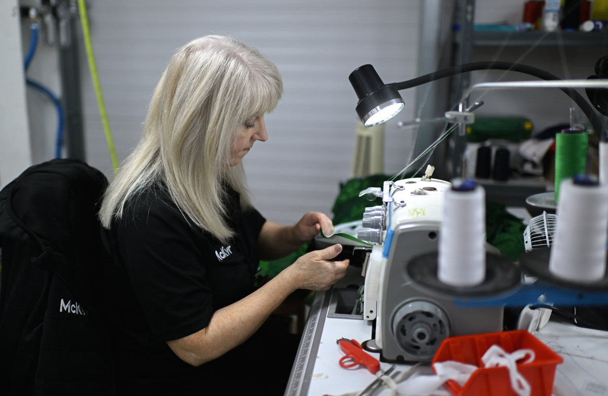 McKvr machinist working at an overlocker