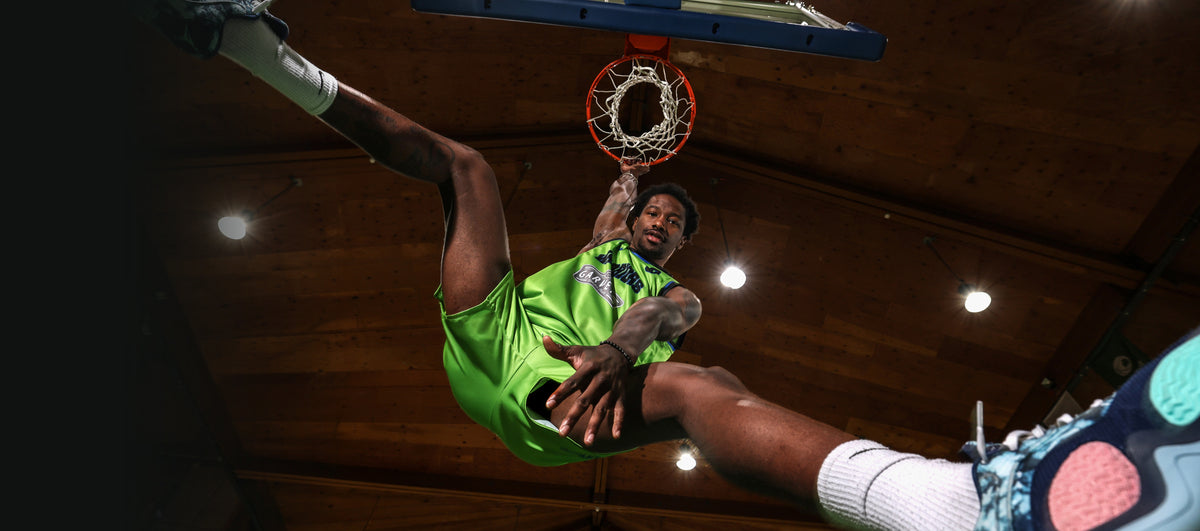Basketball players in McKvr kit
