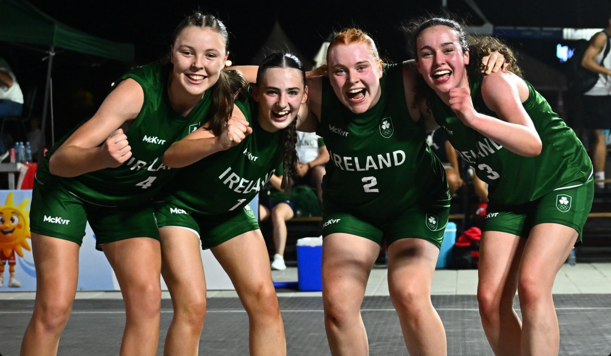 Team Ireland basketball players in McKvr shorts
