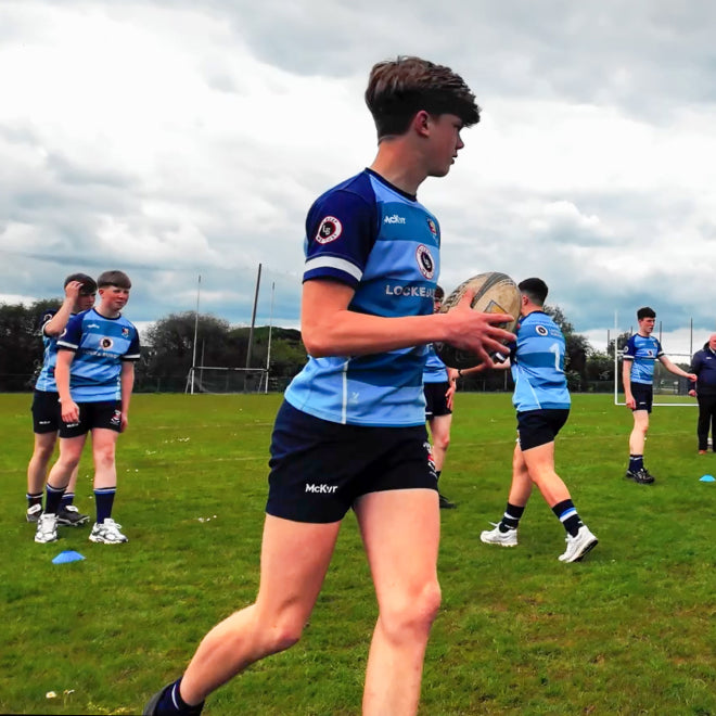 Castletroy College rugby player in McKvr kit