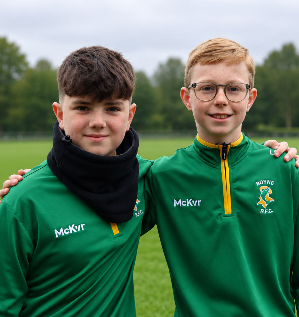 Boyne Rugby young players in McKvr leisurewear