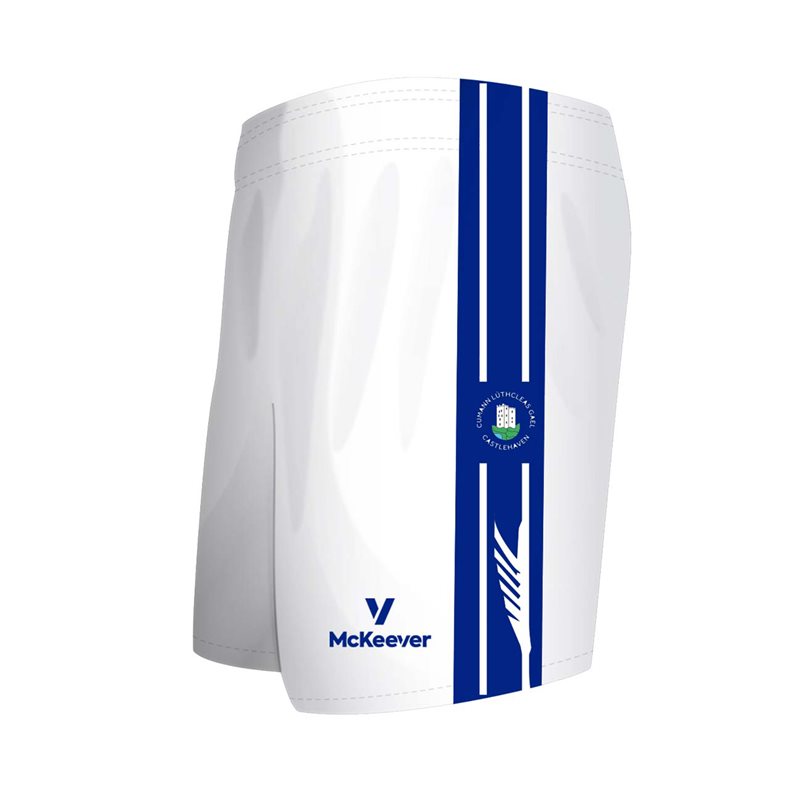 Mc Keever Castlehaven GAA Shorts - Youth - White/Blue