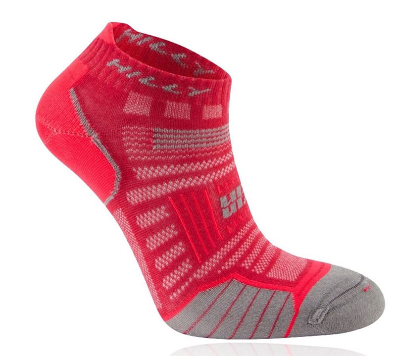 Hilly Twinskin Socklet - Womens - Magenta/Grey Marl