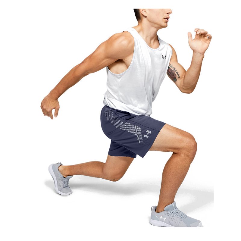 Under Armour Woven Graphic Training Shorts - Mens - Blue Ink/Mod Grey
