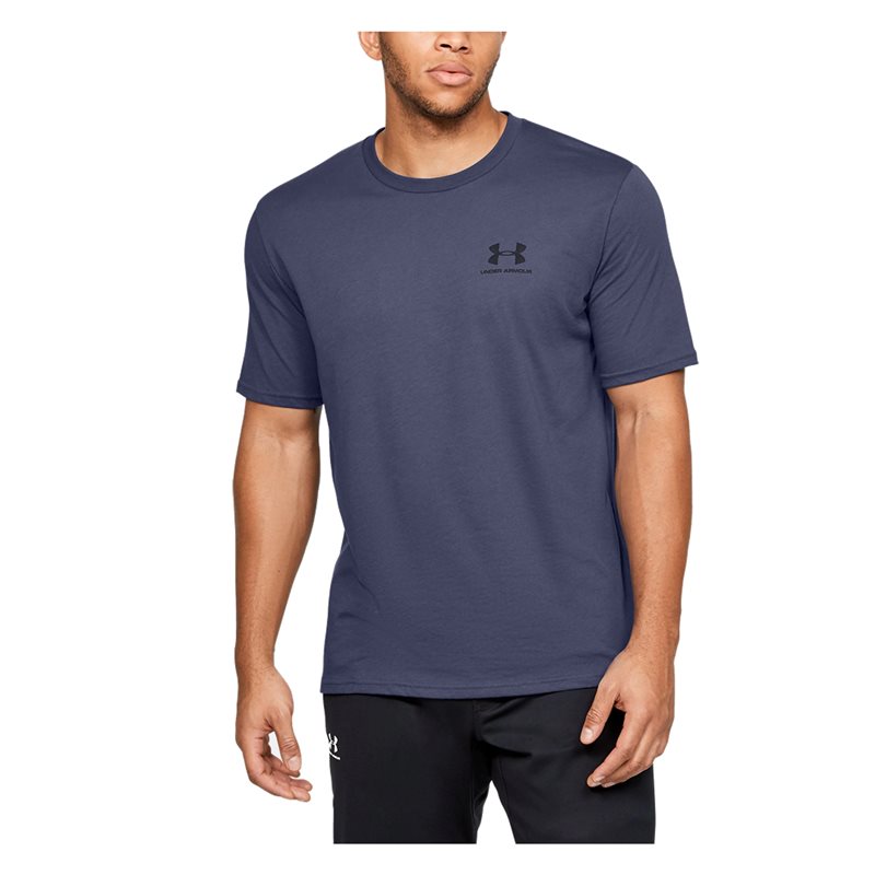 Under Armour Sportstyle Left Chest Short Sleeve Tee - Mens - Blue Ink/Black