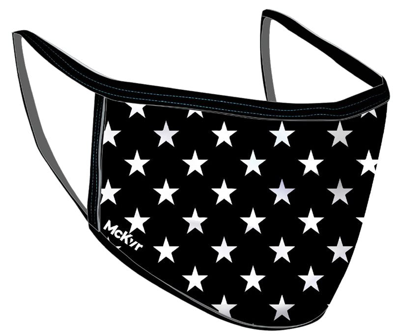 Mc Keever Black Stars Face Covering - Adult