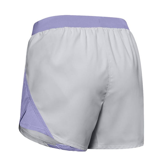 Under Armour Fly By 2.0 Woodmark Running Shorts - Womens - Halo Grey/Purple Dusk/Reflective