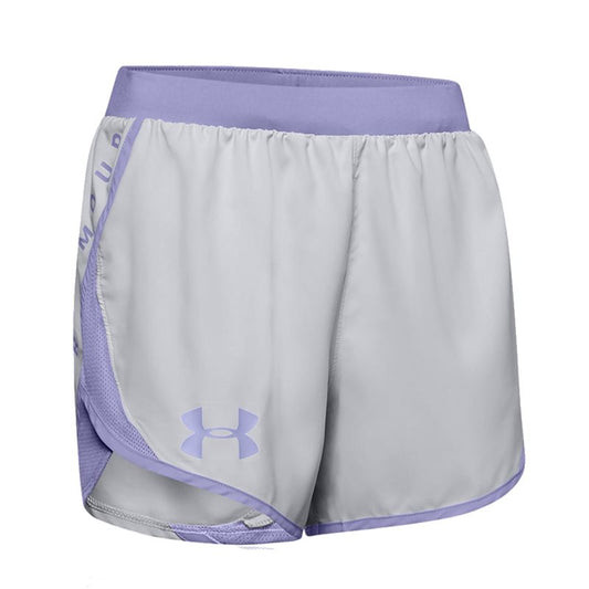 Under Armour Fly By 2.0 Woodmark Running Shorts - Womens - Halo Grey/Purple Dusk/Reflective