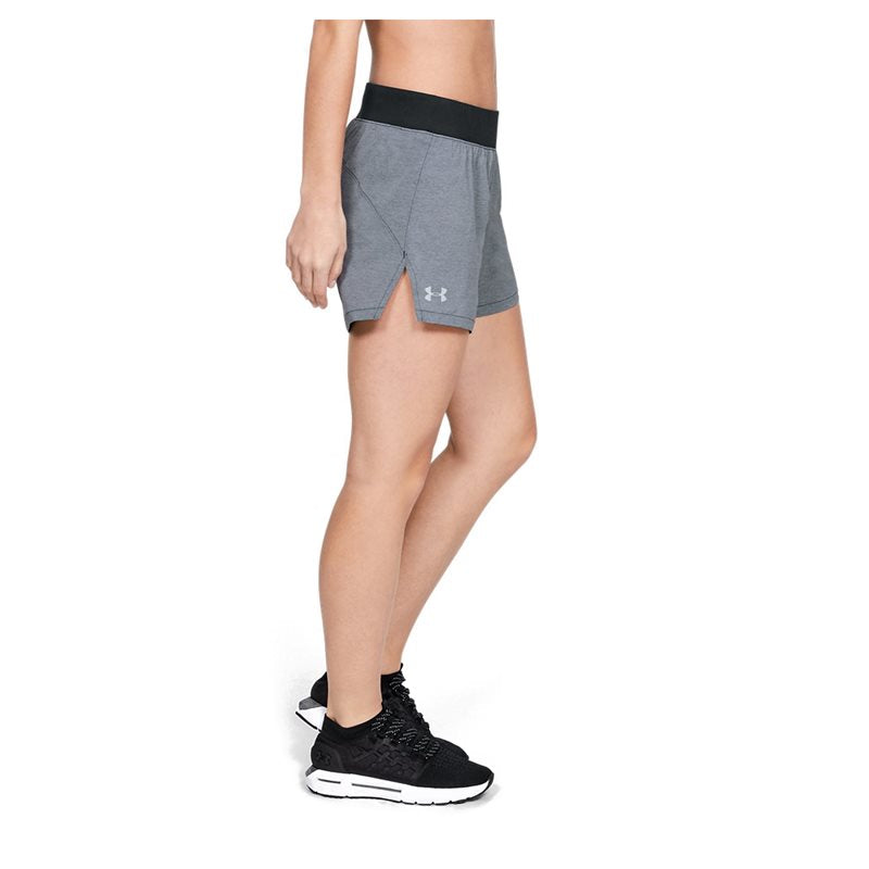 Under Armour Launch SW 5 inch Training Shorts - Womens - Black Full Heather/Black/Reflective
