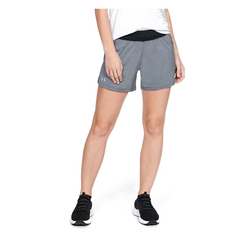 Under Armour Launch SW 5 inch Training Shorts - Womens - Black Full Heather/Black/Reflective