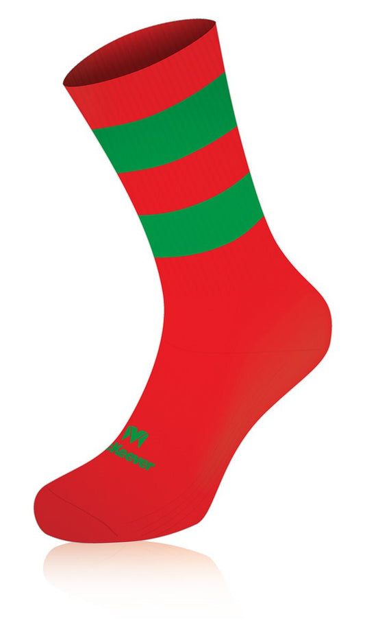 Mc Keever Pro Mid Hooped Socks - Adult - Red/Green