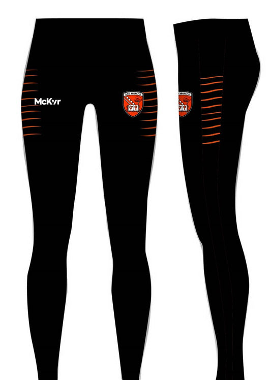 Mc Keever Armagh GAA Official Leggings - Girls - Black/Orange