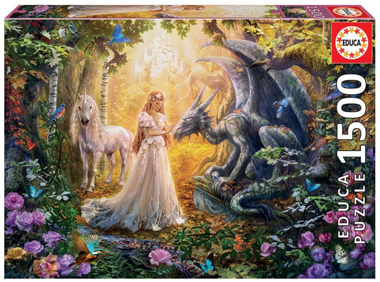 Paul Lamond Educa Dragon, Princess And Unicon 1500 Piece Puzzle