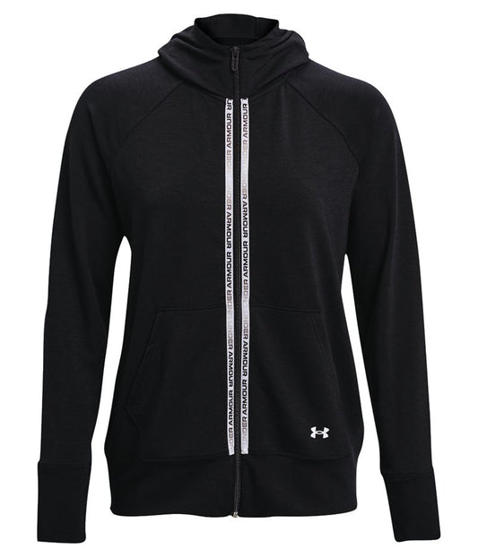 Under Armour Rival Terry Taped Full Zip Hoodie - Womens - Black/Mod Grey/White