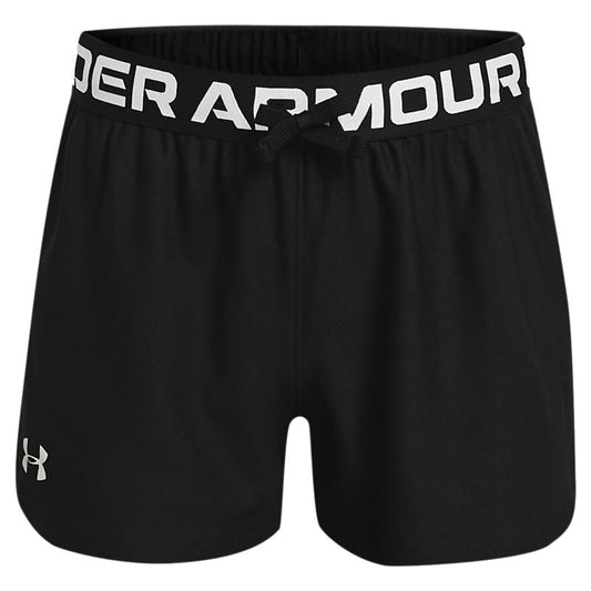 Under Armour Play Up Shorts - Girls - Black/Metallic Silver