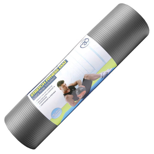 Fitness Mad Stretch Fitness Yoga Mat 10mm - Grey