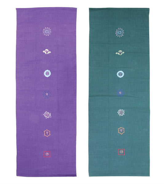 Fitness Mad Cotton Yoga Rug - Chakra Pattern