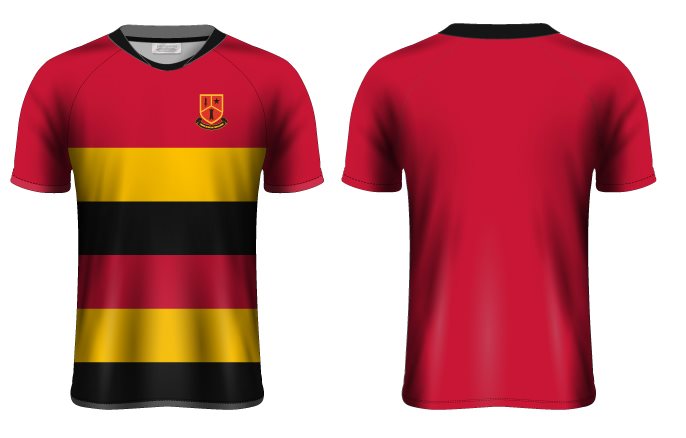 Mc Keever Monkstown Rugby Jersey - Youth- Red/Yellow/Black